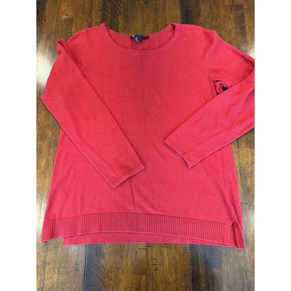 INC Red Sweater Women’s Size Large Long Sleeve Crewneck Knit Pullover Cherrygirl - Picture 3 of 5